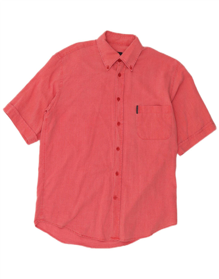 TRUSSARDI Mens Short Sleeve Shirt Medium Red
