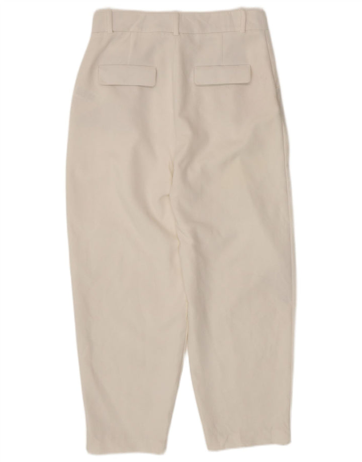 ZARA Womens Tapered Pegged Casual Trousers Small W26 L25 White Polyester
