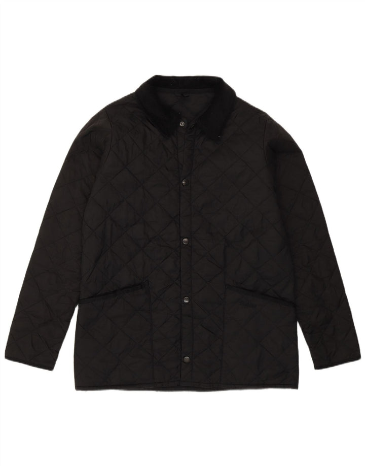 Barbour Boys Quilted Quilted Jacket 12-13 Years XL Black Polyester