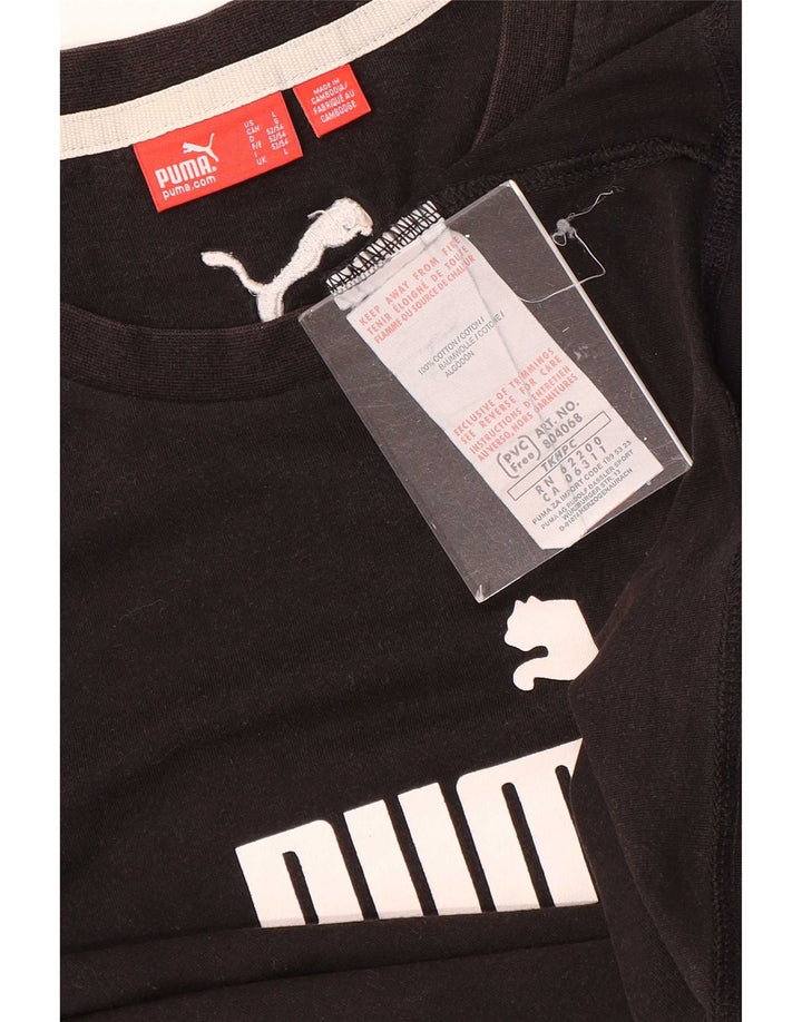 Puma Mens Graphic T-Shirt Top Large Brown Cotton