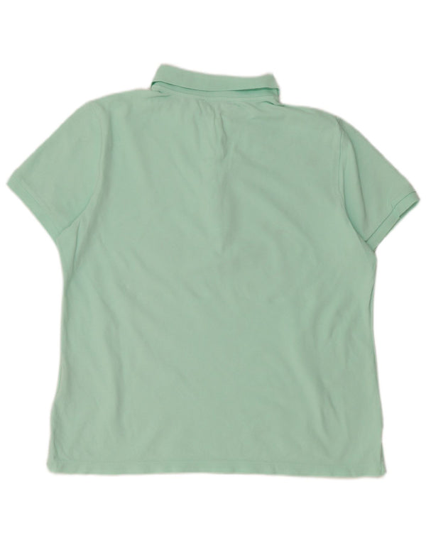 Benetton Womens Polo Shirt UK 18 XL Green Cotton