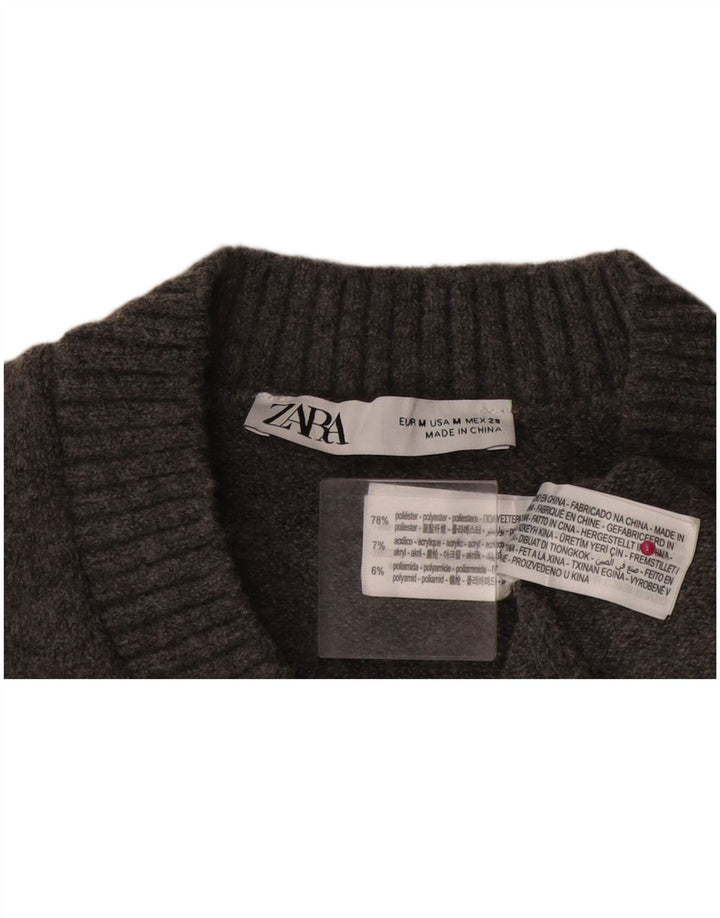 Zara Womens Vest Tank Top UK 14 Medium Grey Polyester