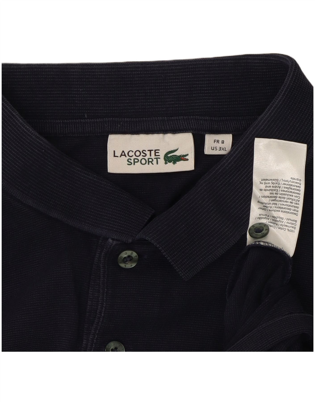 Lacoste Mens Polo Shirt Size 8 3XL Navy Blue Cotton