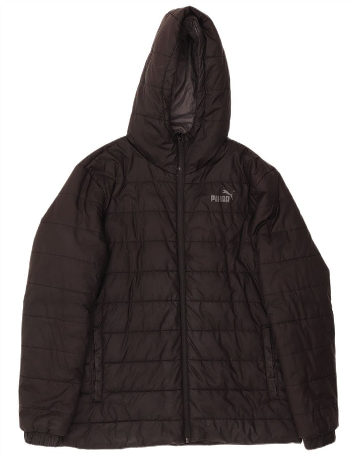 Puma Mens Hooded Padded Jacket UK 40 Large Black Polyester