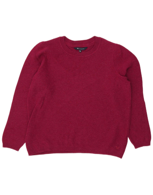 Crew Clothing Womens Boat Neck Jumper Sweater UK 16 Large Pink Wool