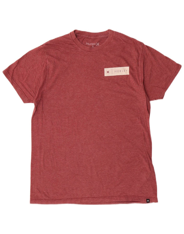 Hurley Mens T-Shirt Medium Burgundy Cotton