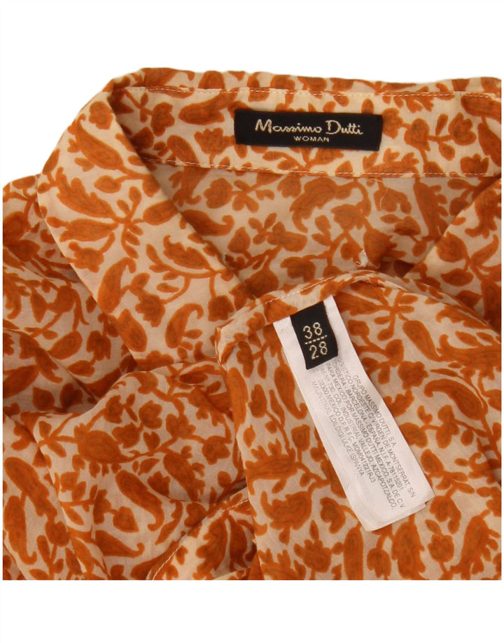 Massimo Dutti Womens 3/4 Sleeve Shirt Blouse EU 38 Small Beige Floral