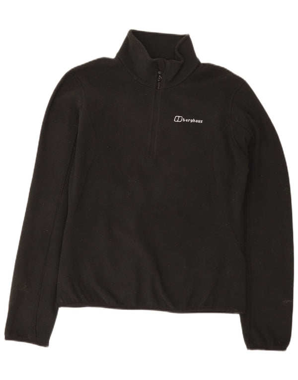 Berghaus Womens Zip Neck Fleece Jumper UK 10 Small Black
