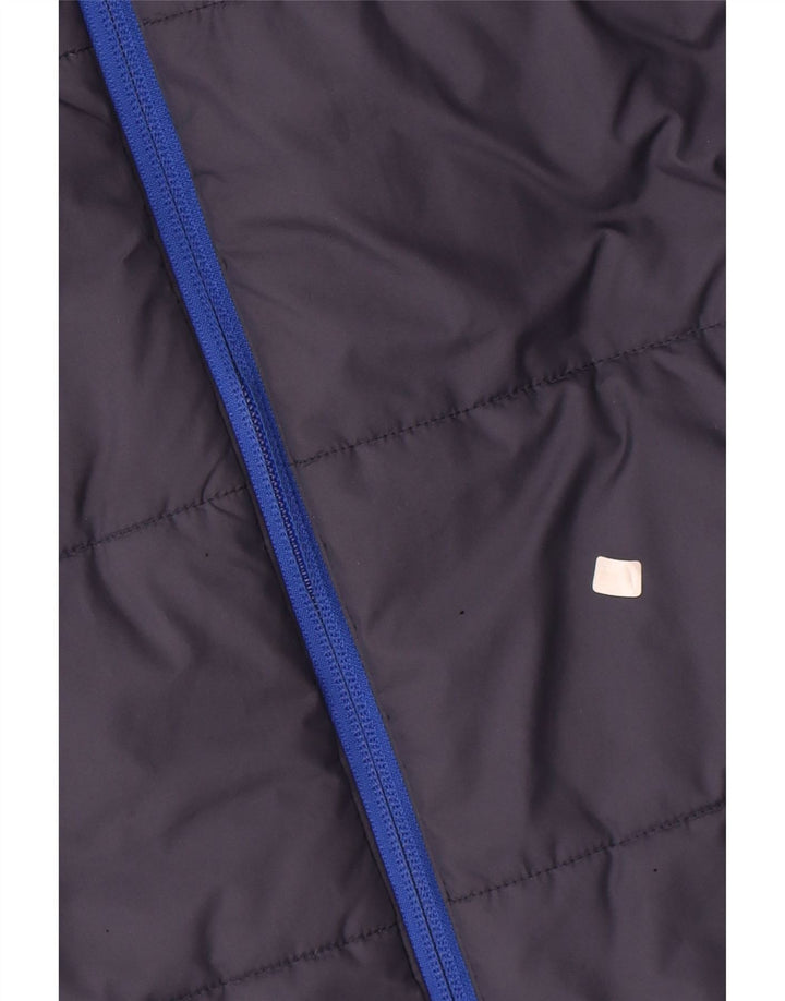 Adidas Boys Hooded Padded Jacket 13-14 Years Blue Colourblock Polyester