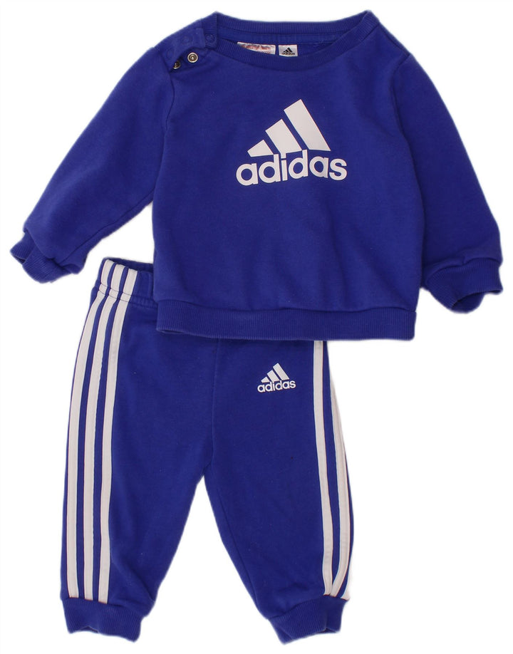 ADIDAS Baby Boys Graphic Full Tracksuit 3-6 Months  Blue Cotton