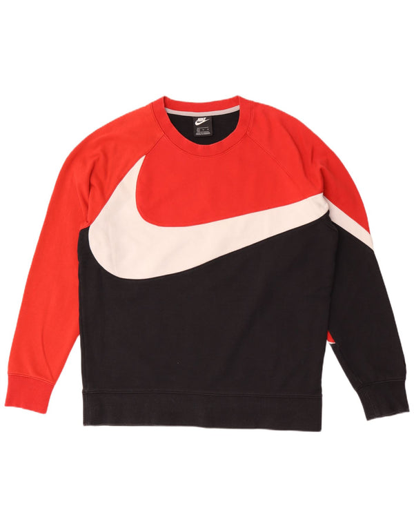 Nike Mens Graphic Sweatshirt Jumper XL Red Colourblock Cotton
