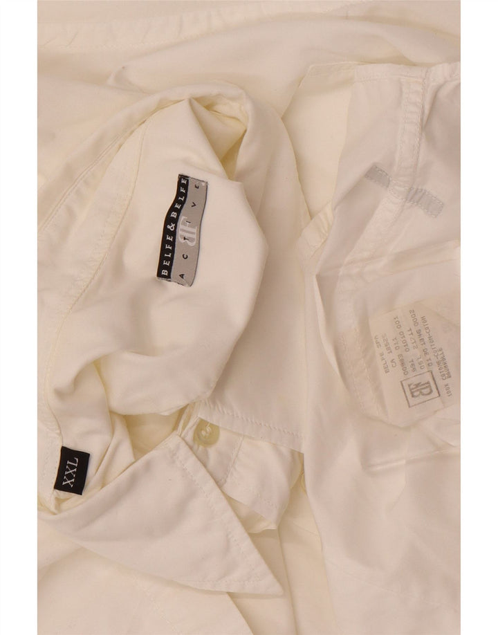 BELFE & BELFE Mens Short Sleeve Shirt 2XL White Cotton