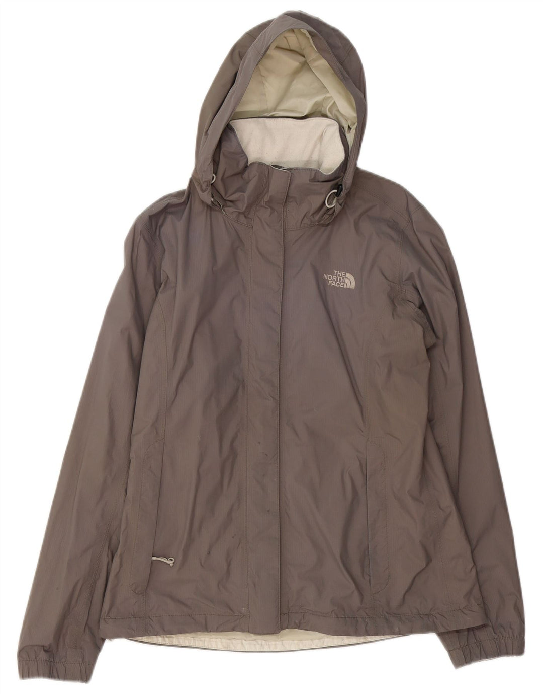 THE NORTH FACE Womens Hyvent Hooded Rain Jacket UK 14 Medium Grey