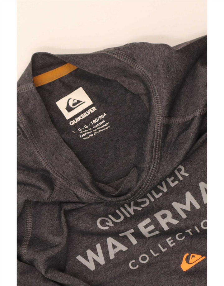 Quiksilver Mens Graphic Top Long Sleeve Large Grey Polyester