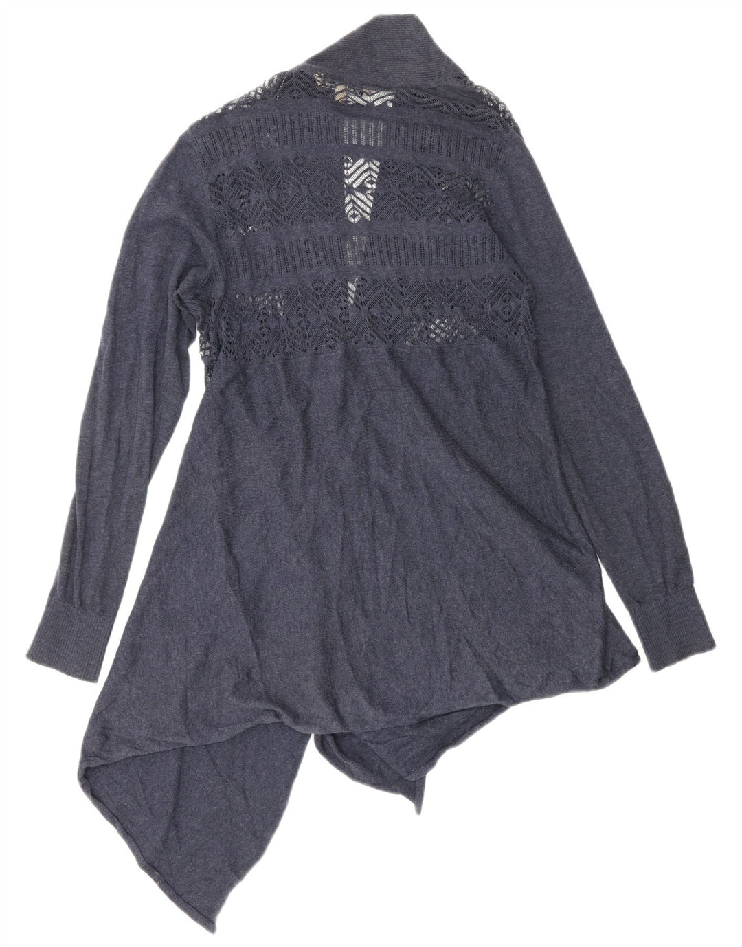 Fat Face Womens Asymmetric Cardigan Sweater UK 10 Small Navy Blue Cotton