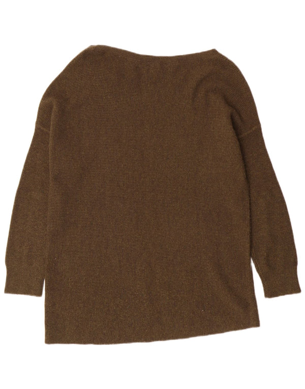 J. Crew Womens Boat Neck Jumper Sweater UK 10 Small Khaki Wool