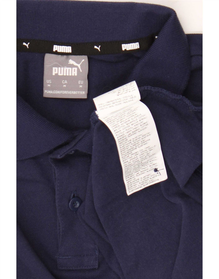 Puma Mens Polo Shirt Medium Navy Blue Cotton