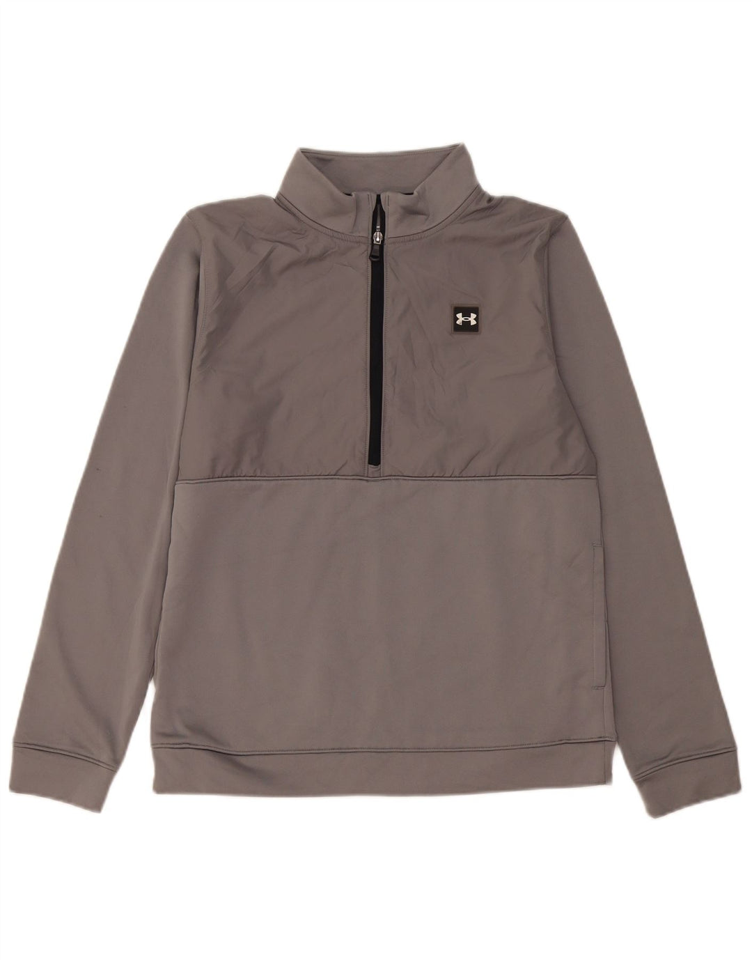 Under Armour Boys Zip Neck Sweatshirt Jumper 13-14 Years XL Grey Polyester