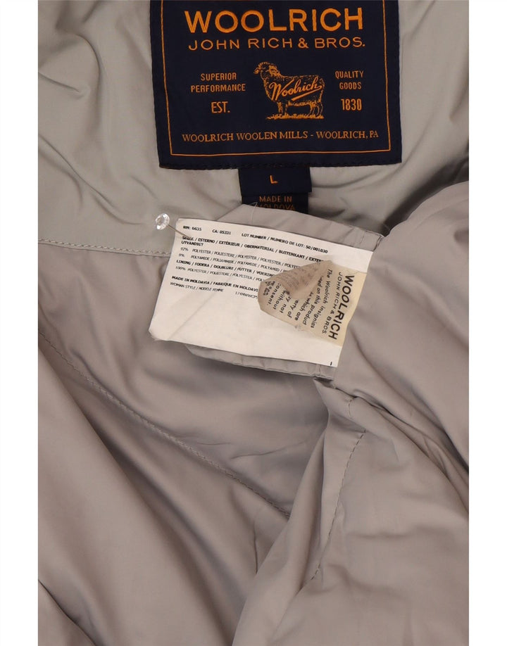 Woolrich Womens Hooded Parka Jacket UK 16 Large Grey Polyester Winter