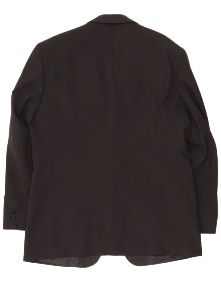 Marks & Spencer Mens 2 Button Blazer Jacket UK 42 Large Black Polyester