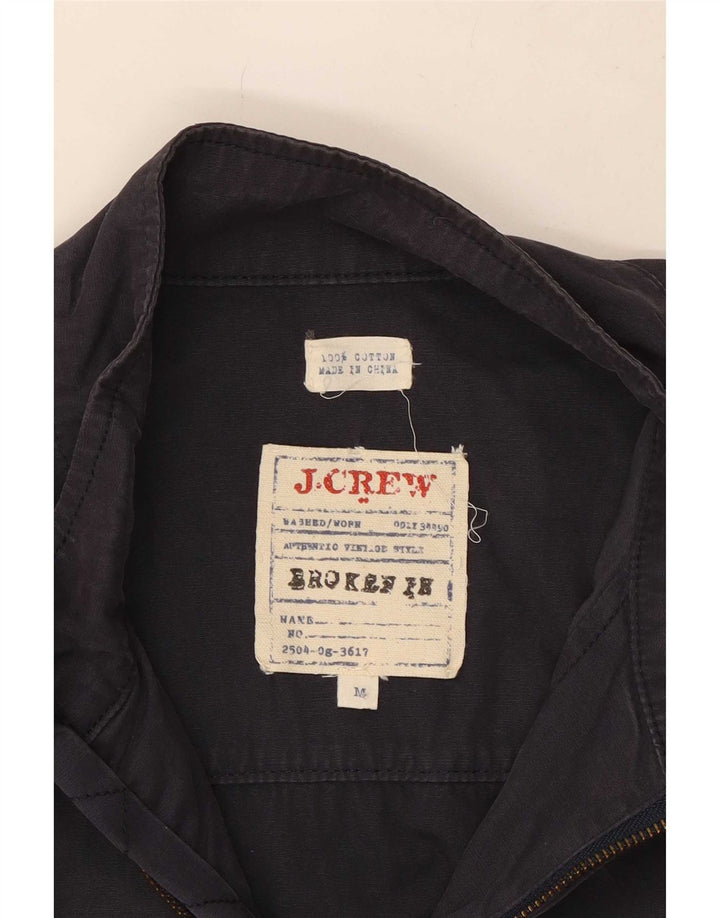 J. Crew Mens Bomber Jacket UK 38 Medium Navy Blue Cotton
