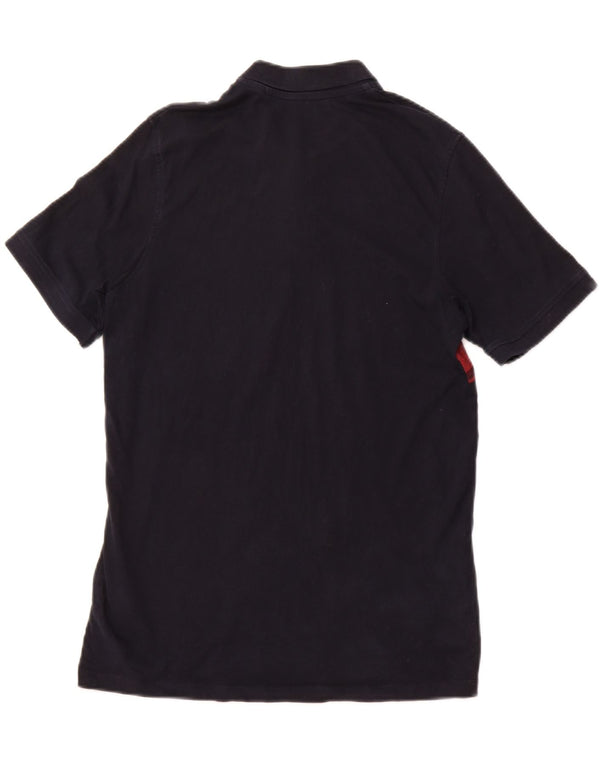 JACK & JONES Boys Polo Shirt 15-16 Years Navy Blue Colourblock Cotton