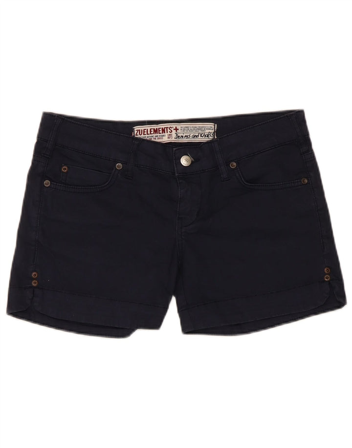 Zu Elements Womens Casual Shorts W27 Small Navy Blue Cotton