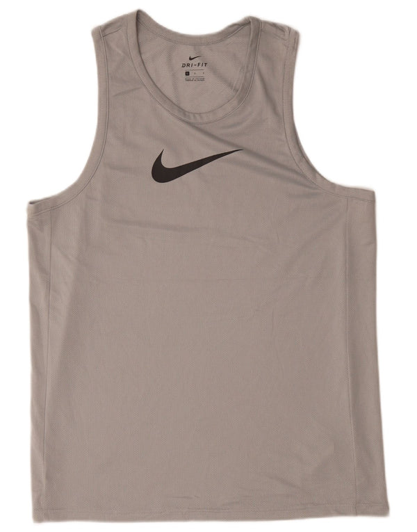 Nike Mens Dri Fit Graphic Vest Top Large Grey Polyester