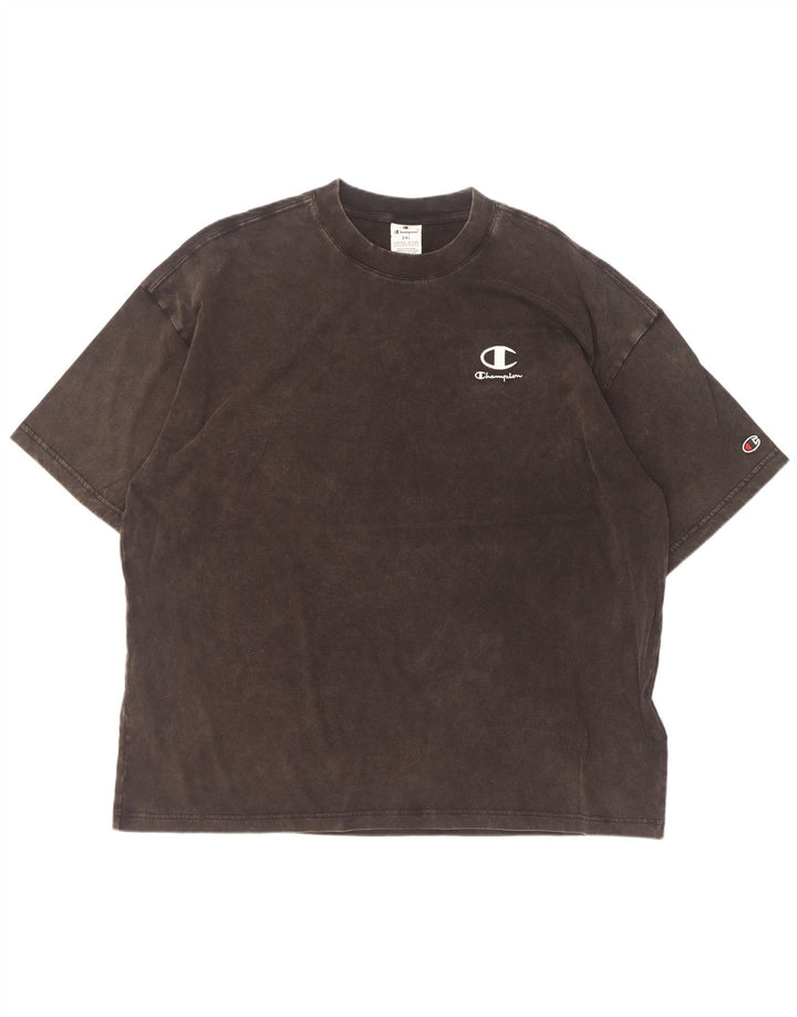 Champion Mens T-Shirt Top 2XL Black Cotton