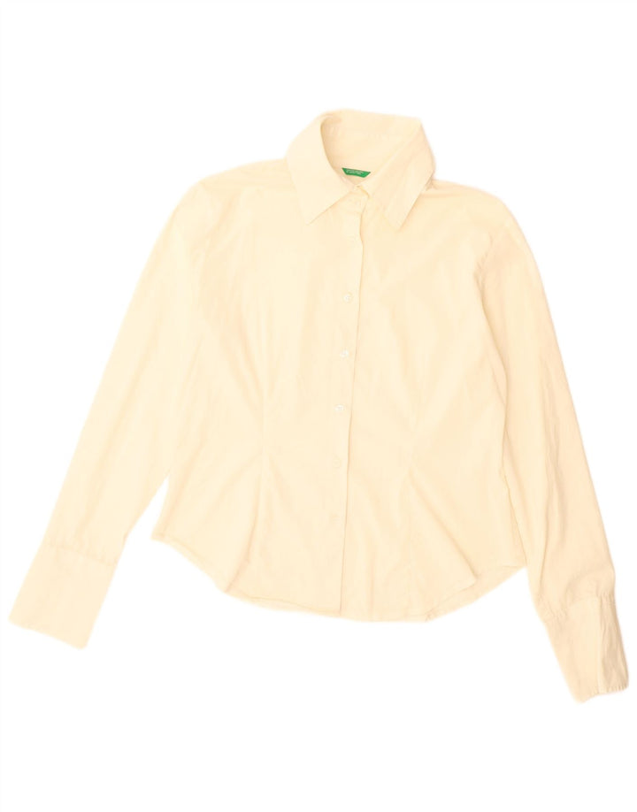 Benetton Womens Shirt UK 16 Large Off White
