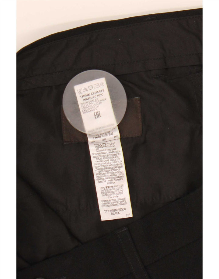 Marks & Spencer Mens Tailored Fit Chino Trousers W34 L31 Black Polyester