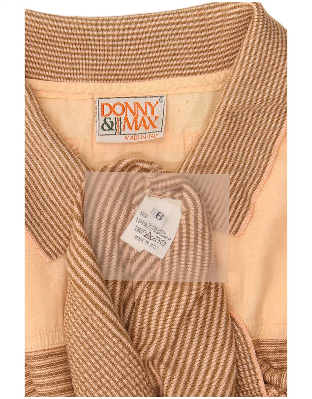 Donny & Max Mens Polo Shirt XL Brown Striped Cotton