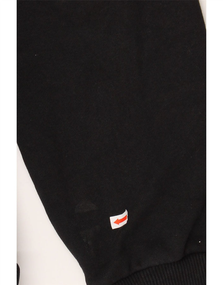 NIKE Mens Zip Hoodie Sweater Large Black Cotton