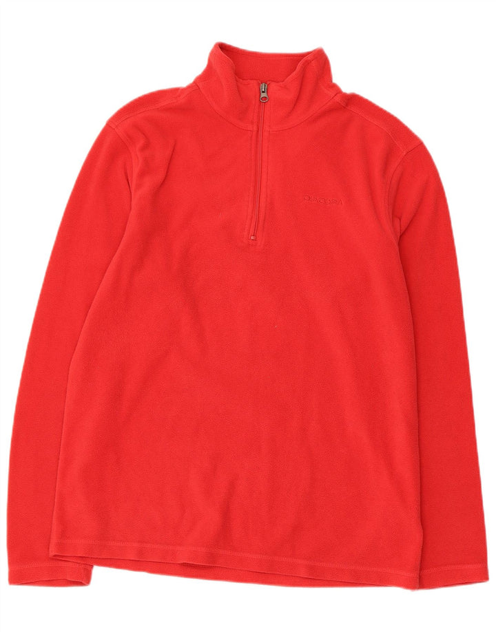 DIADORA Mens Zip Neck Fleece Jumper Large Red Polyester
