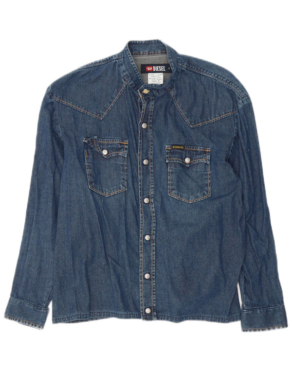 Diesel Womens Denim Shirt Small Blue Cotton