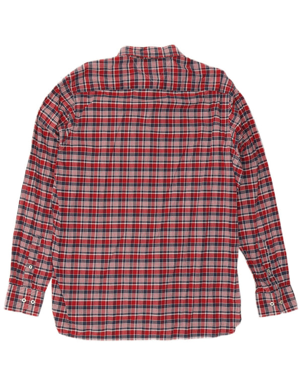 Tommy Hilfiger Mens Custom Fit Shirt Large Red Check Cotton