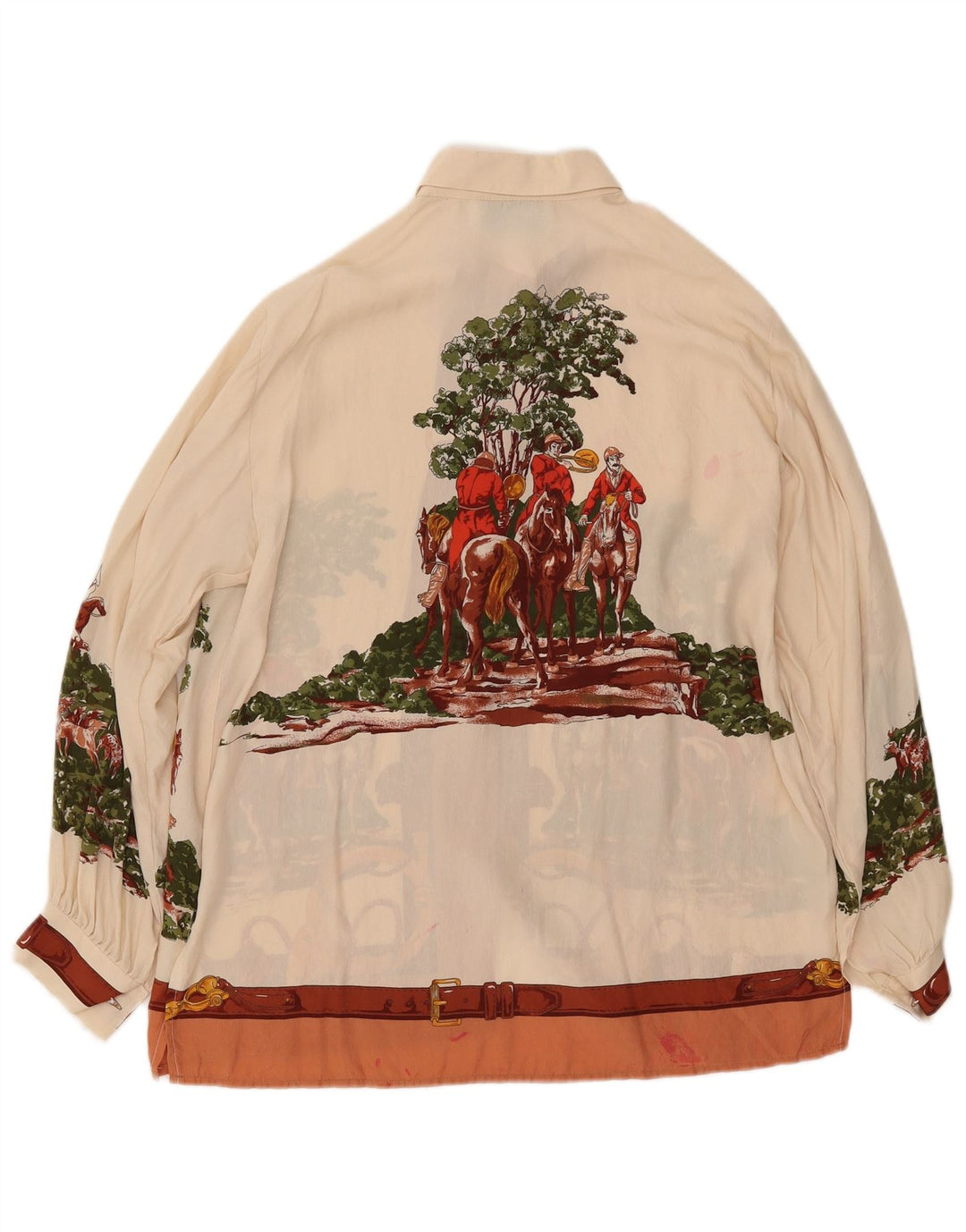 GABRI ELLE LA CAMICIA  Womens Graphic Shirt Blouse UK 16 Large  Off White