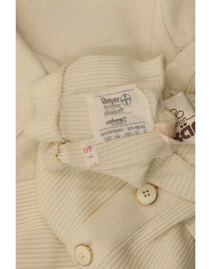 Karner Womens Short Sleeve Cardigan Sweater IT 40 Small Off White