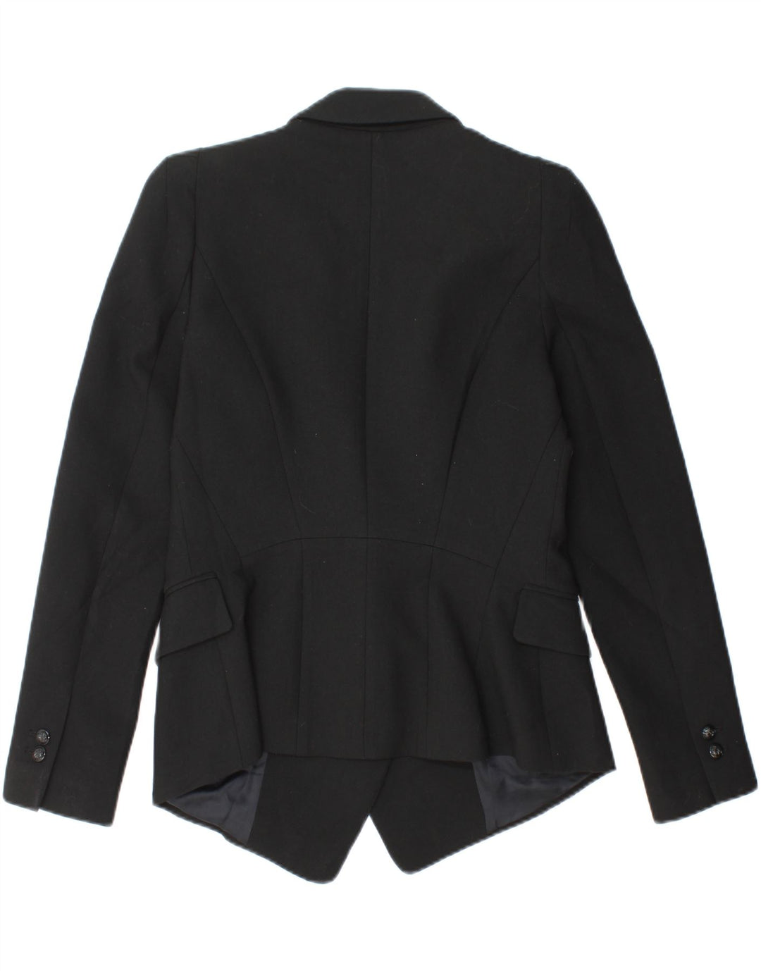 ZARA Womens Double Breasted Blazer Jacket UK 12 Medium Black Polyester Vintage Zara and Second-Hand Zara from Messina Hembry 
