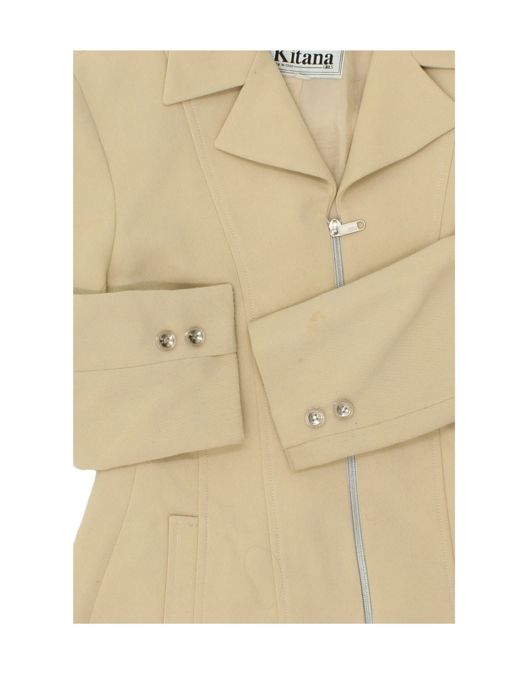 VINTAGE Girls Overcoat 11-12 Years Beige Vintage Vintage and Second-Hand Vintage from Messina Hembry 