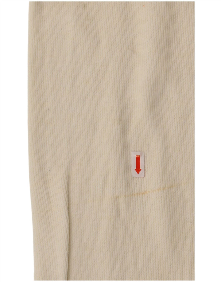 GYMNASIUM Womens Oversized Button Neck Jumper Sweater UK 16 Large White