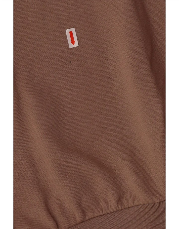 JACK & JONES Mens Graphic Sweatshirt Jumper Medium Beige Cotton