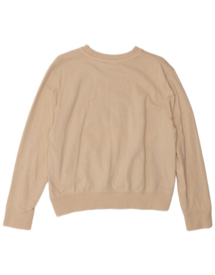 Calvin Klein Womens Graphic Oversized Sweatshirt Jumper UK 10 Small Beige