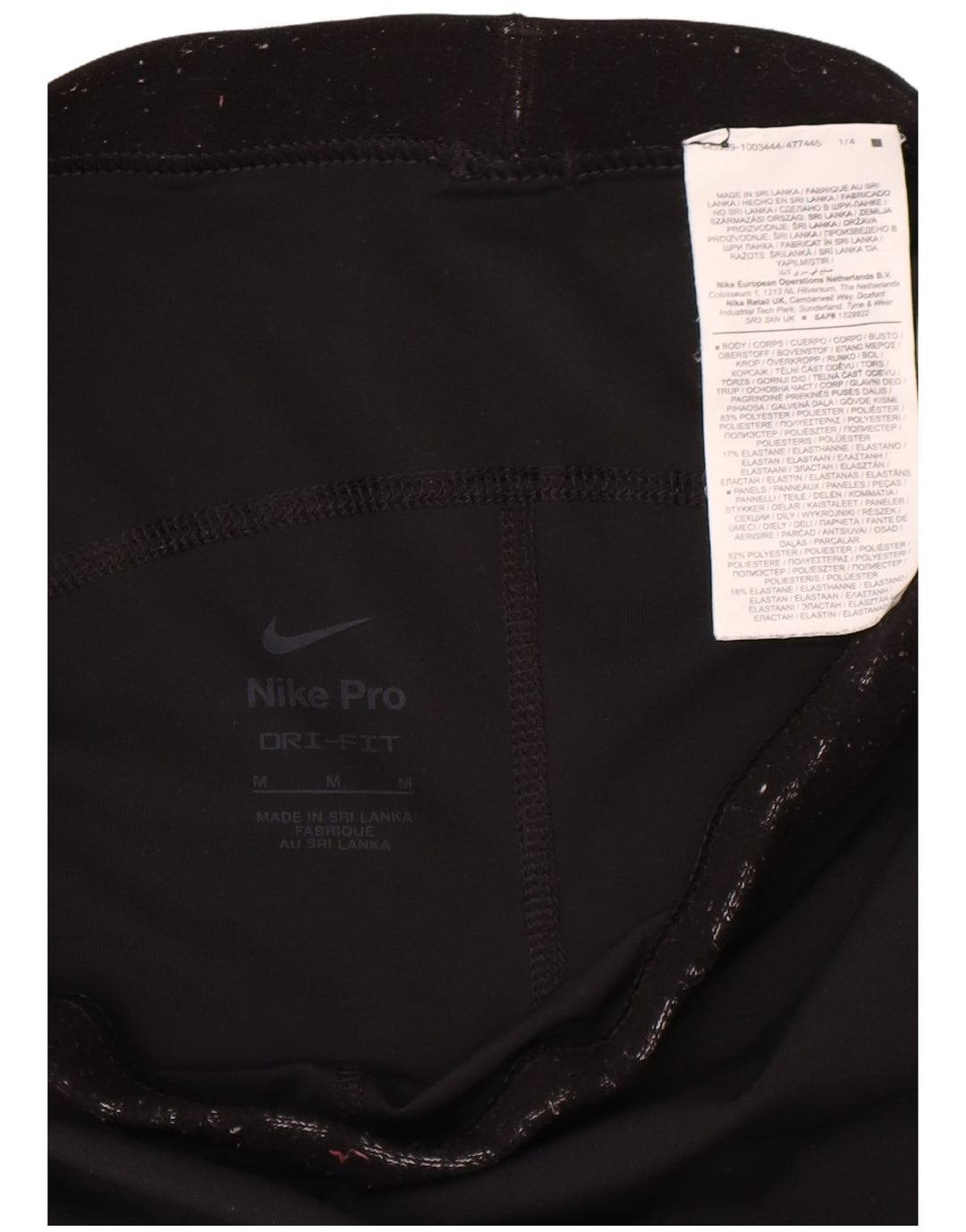 Nike Womens Dri Fit Graphic Leggings UK 12 Medium  Black Polyester
