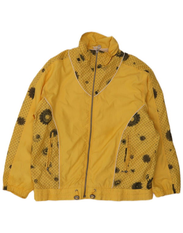 Hibernia Womens Tracksuit Top Jacket UK 18 XL Yellow Floral