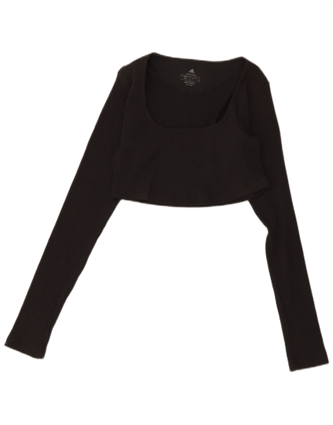 Adidas Womens Long Sleeve Crop Top UK 14 Large Grey