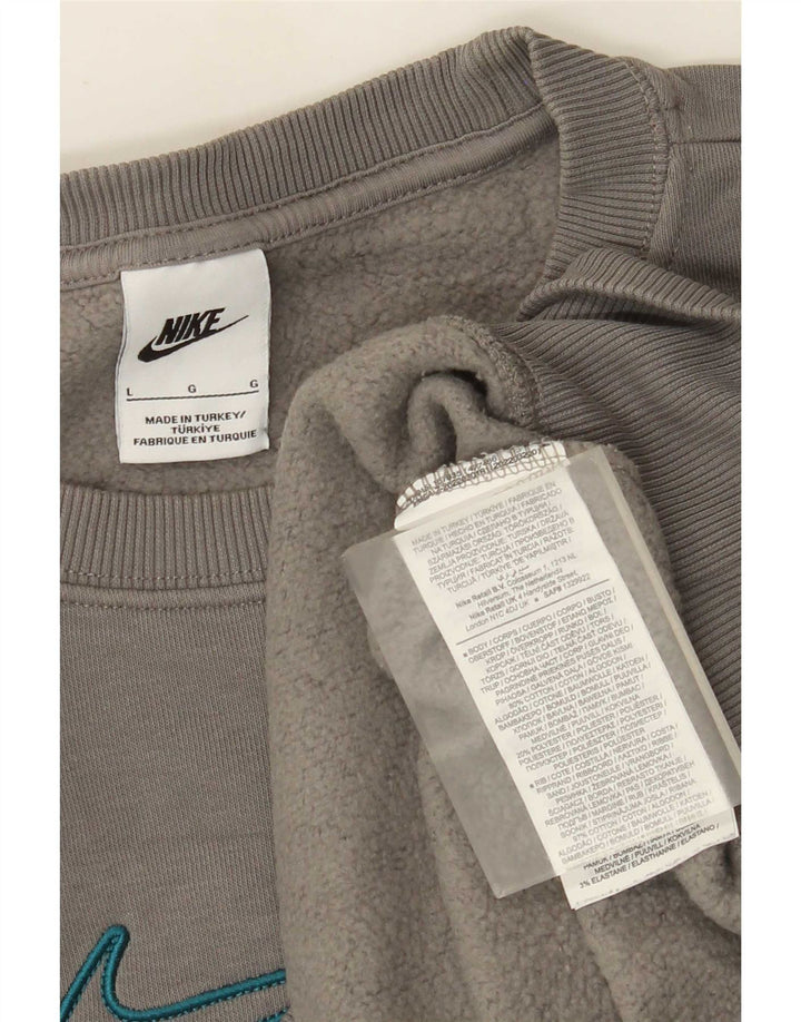 Nike Mens Loose Fit Sweatshirt Jumper Large Grey Cotton