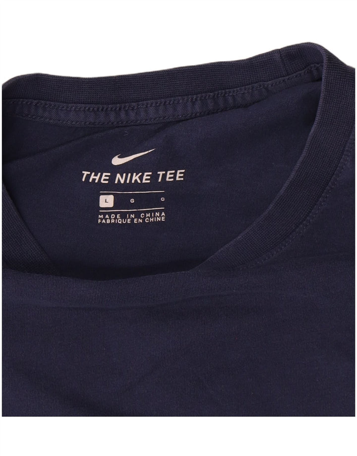 Nike Mens T-Shirt Top Large Navy Blue Cotton