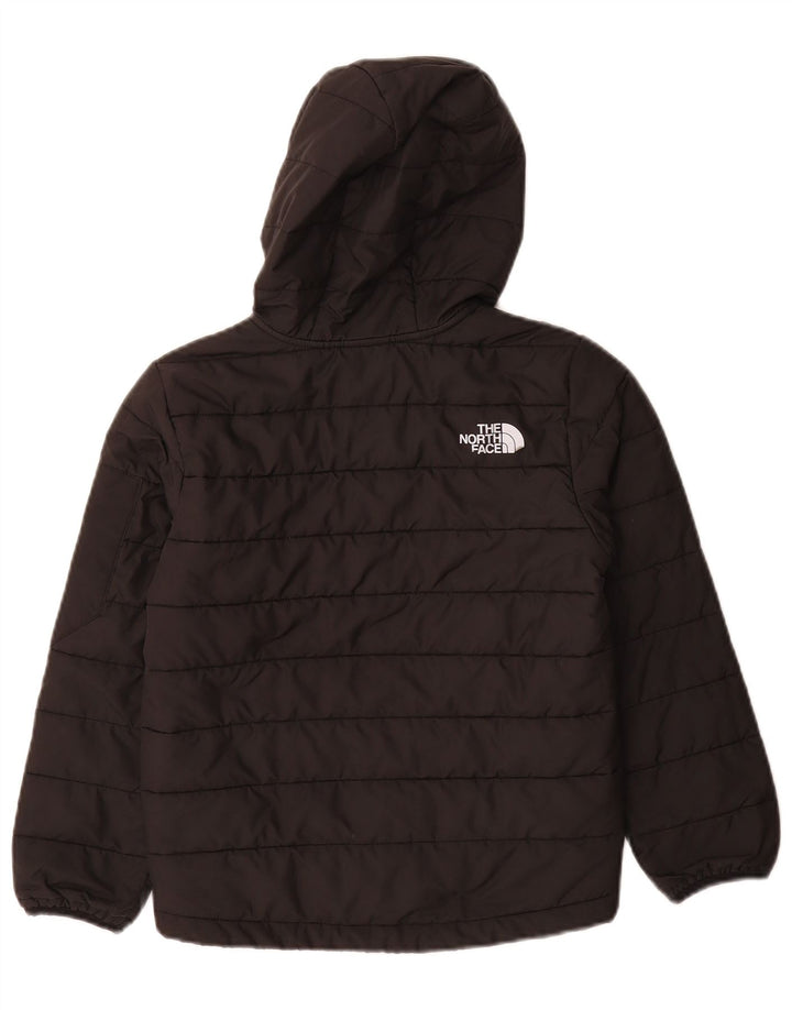The North Face Boys Hooded Padded Jacket 9-10 Years Medium Black Polyester