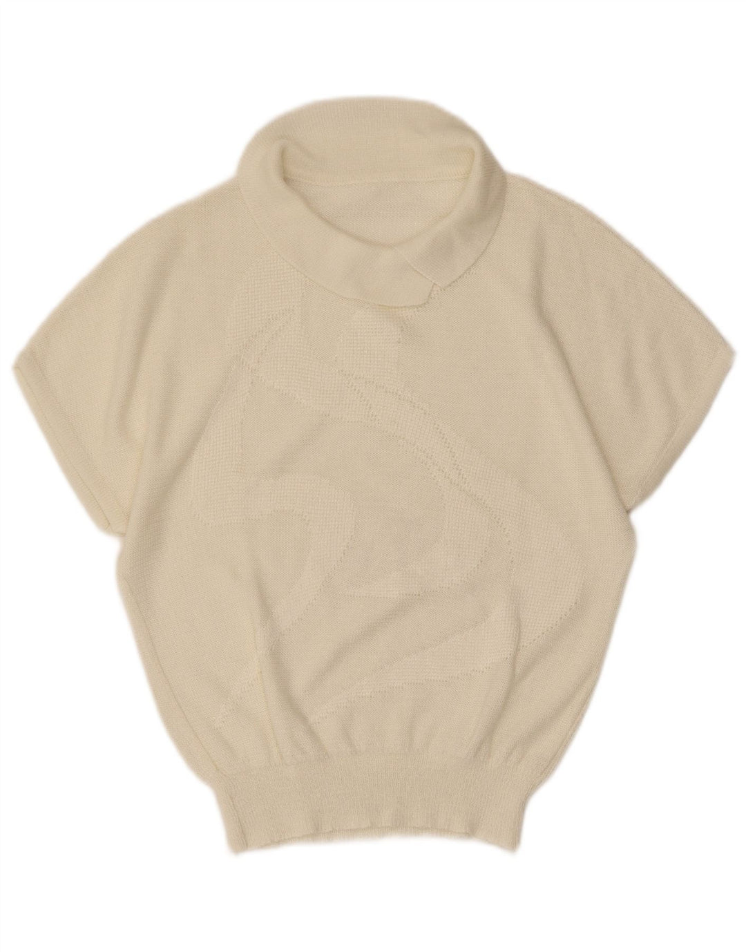 VINTAGE Womens Roll Neck Jumper Sweater UK 14 Medium Off White